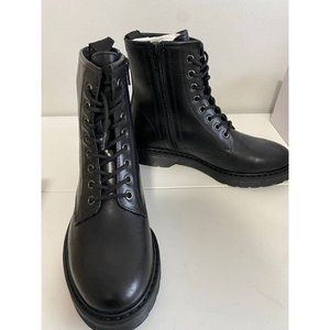 Steve Madden Womens ANTONIAA Black Leather Boot, Size 6